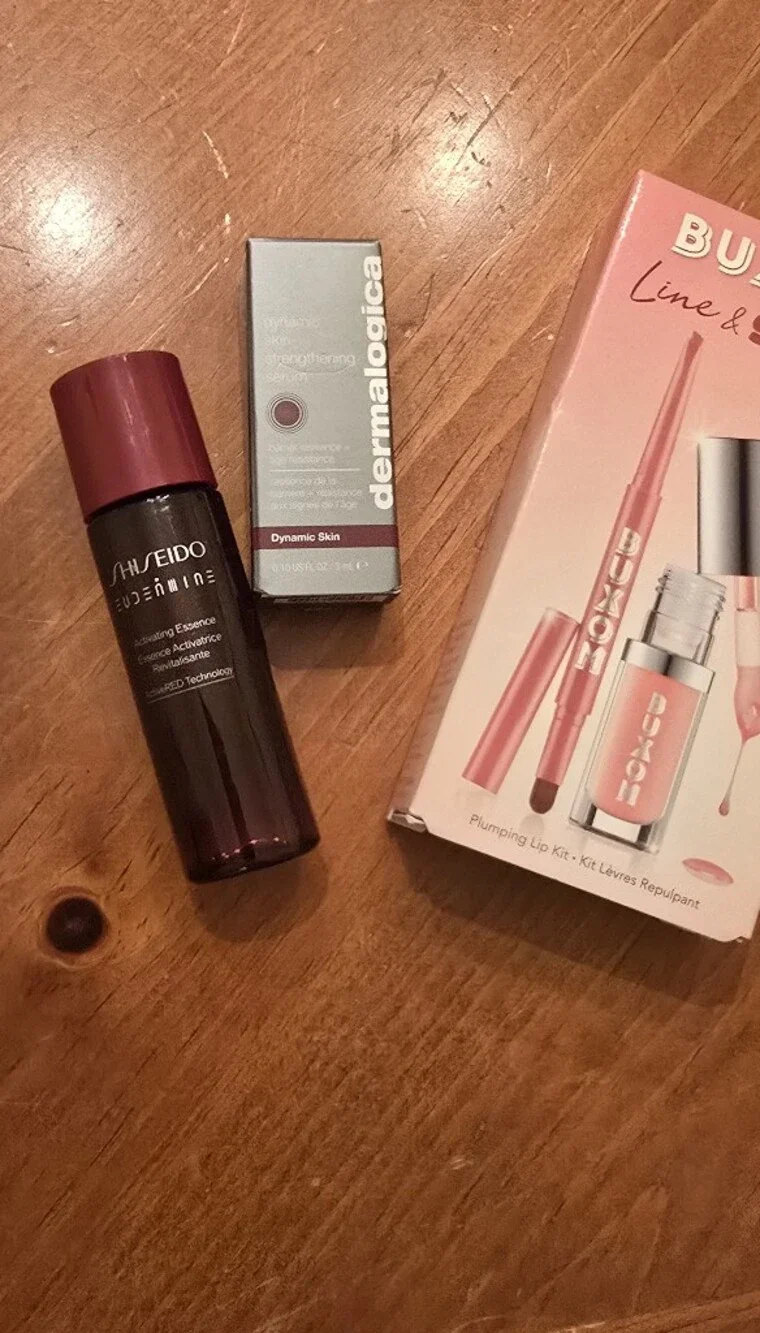 Beauty Bundle, NWT, Buxom Lip Gloss Set, Shisheido Serum, Dermatologica